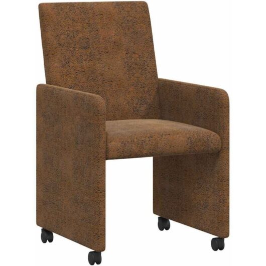 Dining Chairs with Wheels 2 pcs Brown 57 x 66 x 94 cm vidaXL