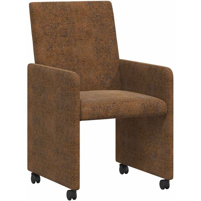 Dining Chairs with Wheels 2 pcs Brown 57 x 66 x 94 cm vidaXL