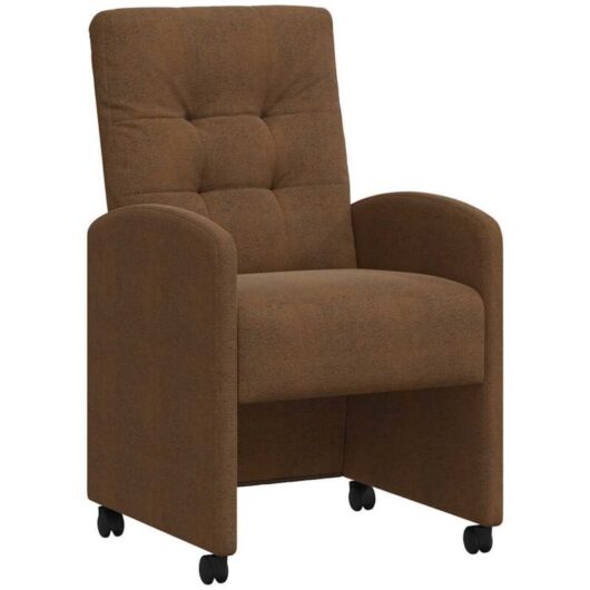 Dining Chairs with Wheels 2 pcs Brown 57 x 67 x 98 cm vidaXL