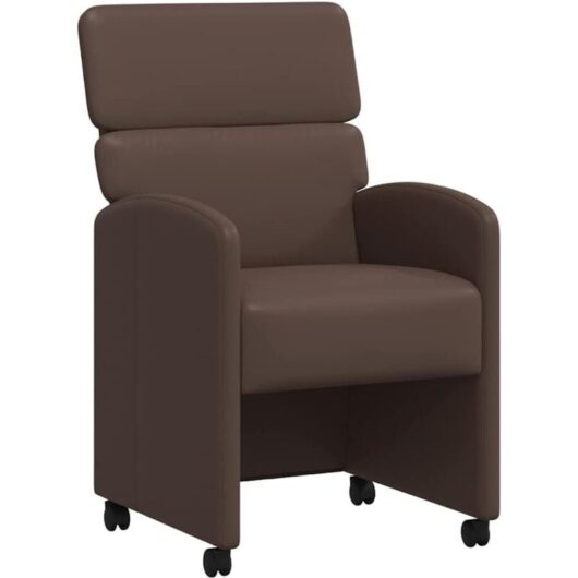 Dining Chairs with Wheels 2 pcs Brown 58 x 65 x 98 cm vidaXL