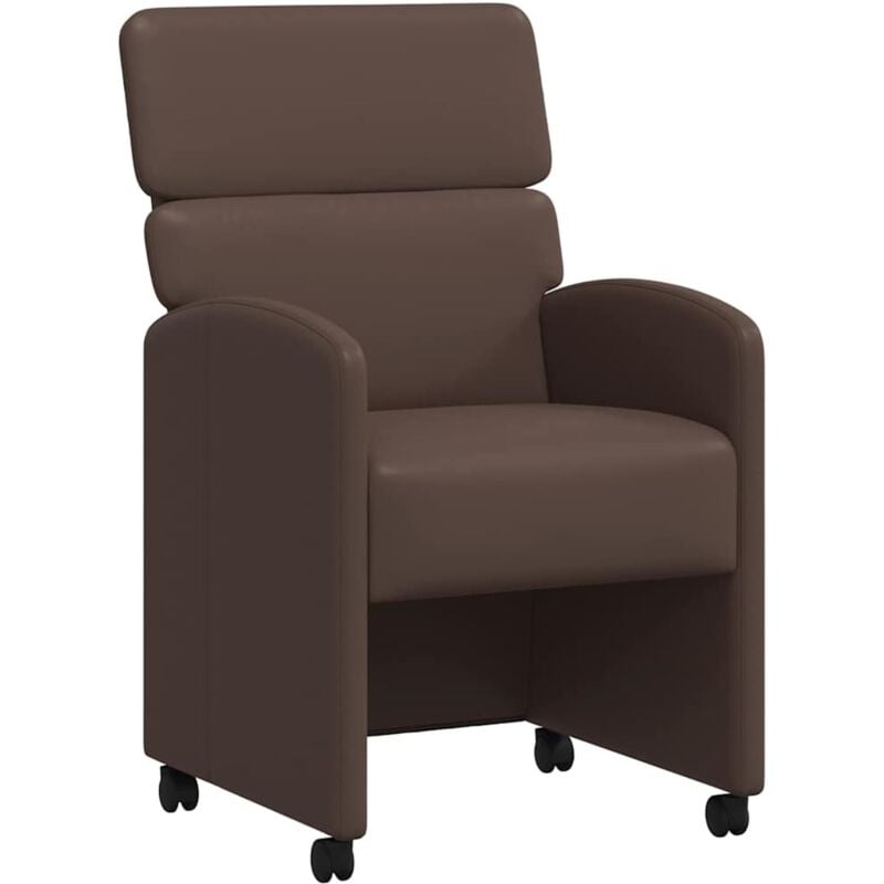 Dining Chairs with Wheels 2 pcs Brown 58 x 65 x 98 cm vidaXL