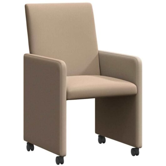 Dining Chairs with Wheels 2 pcs Cappuccino 57 x 66 x 94 cm vidaXL
