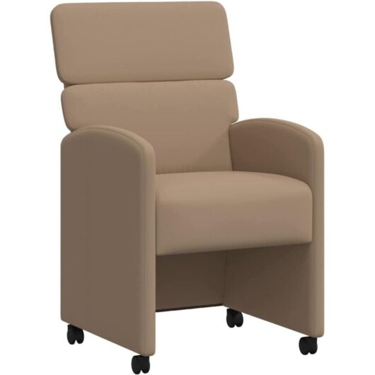 Dining Chairs with Wheels 2 pcs Cappuccino 58 x 65 x 98 cm vidaXL