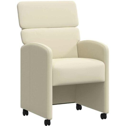 Dining Chairs with Wheels 2 pcs Cream 58 x 65 x 98 cm vidaXL