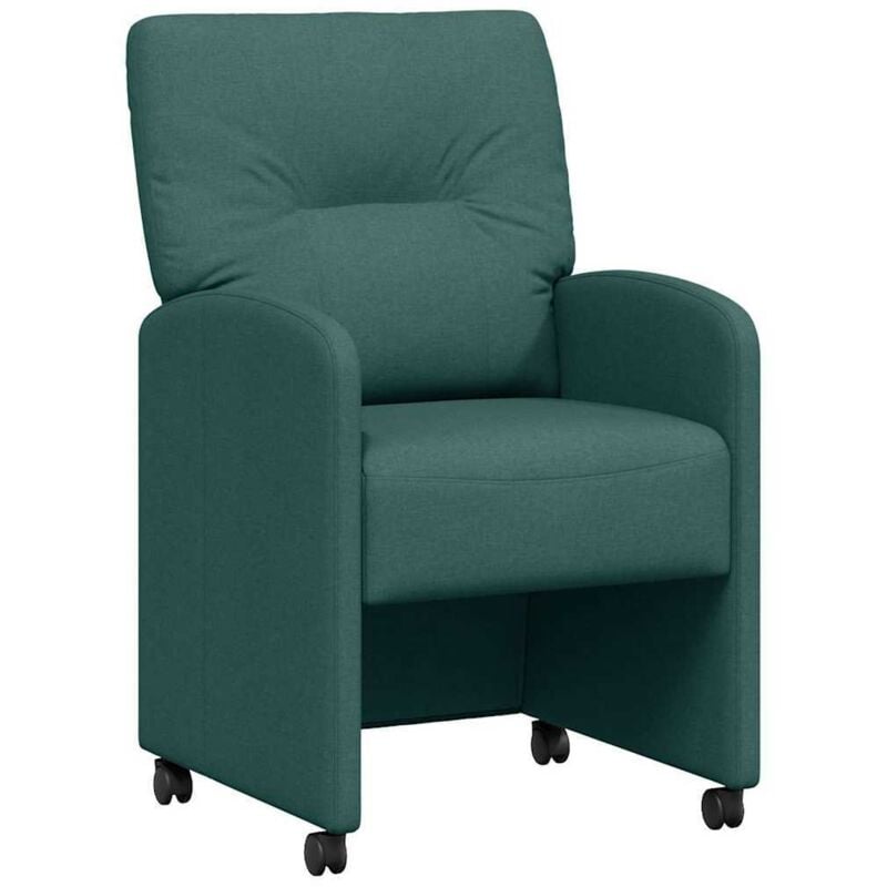 Dining Chairs with Wheels 2 pcs Dark green 57 x 67 x 95 cm vidaXL