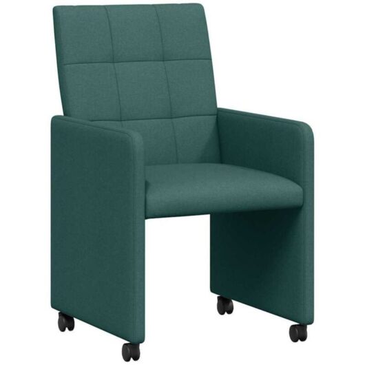 Dining Chairs with Wheels 2 pcs Dark green 58 x 65 x 94 cm vidaXL