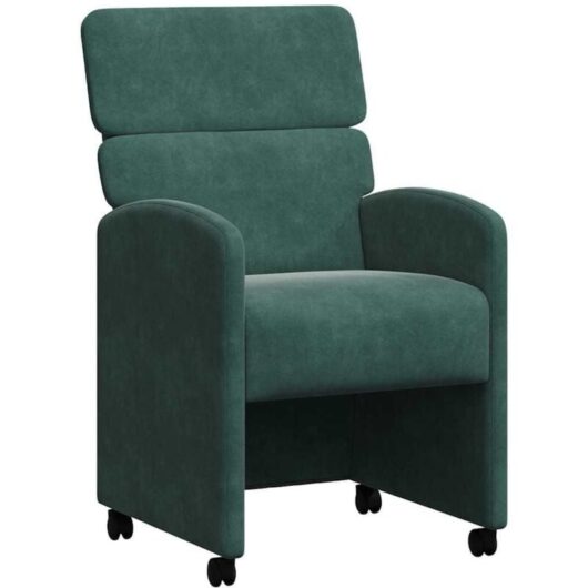 Dining Chairs with Wheels 2 pcs Dark green 58 x 65 x 98 cm vidaXL