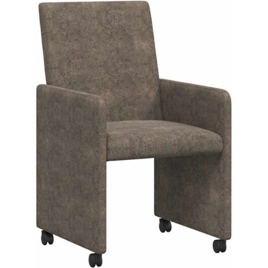 Dining Chairs with Wheels 2 pcs Dark grey 57 x 66 x 94 cm vidaXL