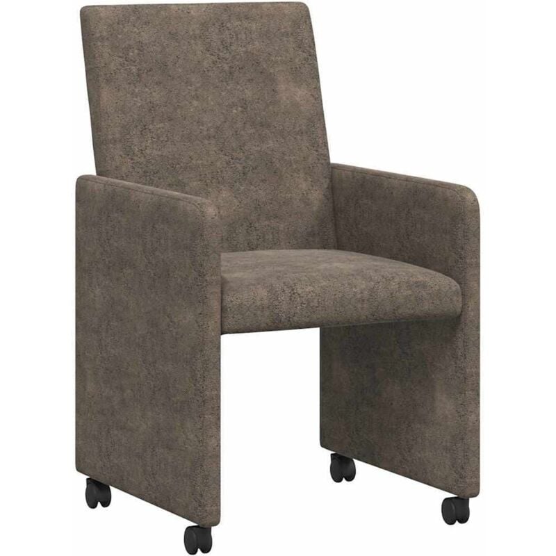 Dining Chairs with Wheels 2 pcs Dark grey 57 x 66 x 94 cm vidaXL