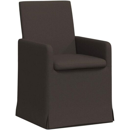 Dining Chairs with Wheels 2 pcs Dark grey 57 x 67 x 95 cm Linen vidaXL