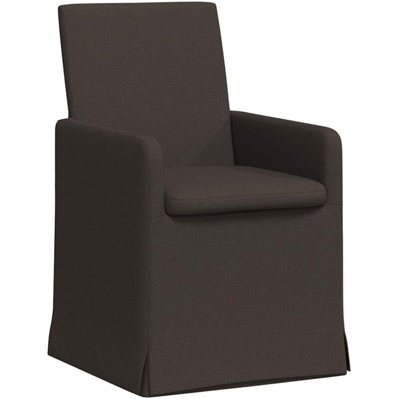 Dining Chairs with Wheels 2 pcs Dark grey 57 x 67 x 95 cm Linen vidaXL