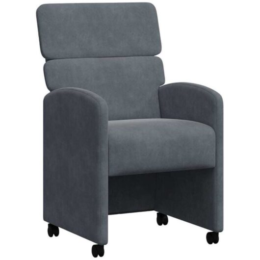 Dining Chairs with Wheels 2 pcs Dark grey 58 x 65 x 98 cm vidaXL