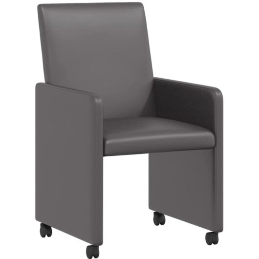 Dining Chairs with Wheels 2 pcs Grey 57 x 66 x 94 cm vidaXL