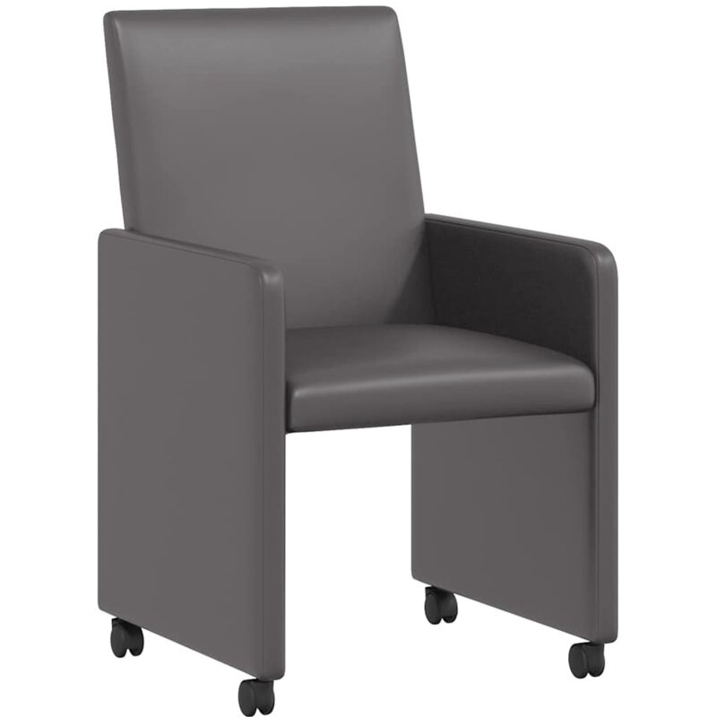Dining Chairs with Wheels 2 pcs Grey 57 x 66 x 94 cm vidaXL