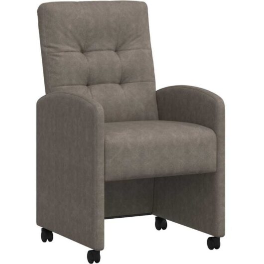 Dining Chairs with Wheels 2 pcs Grey 57 x 67 x 98 cm vidaXL