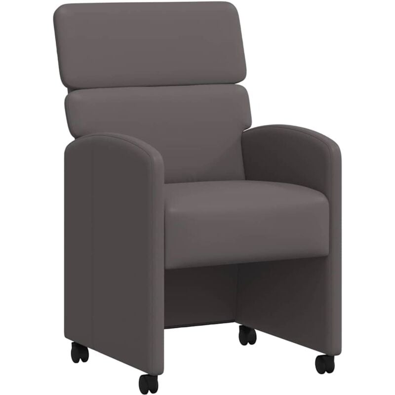 Dining Chairs with Wheels 2 pcs Grey 58 x 65 x 98 cm vidaXL