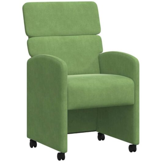 Dining Chairs with Wheels 2 pcs Light green 58 x 65 x 98 cm vidaXL