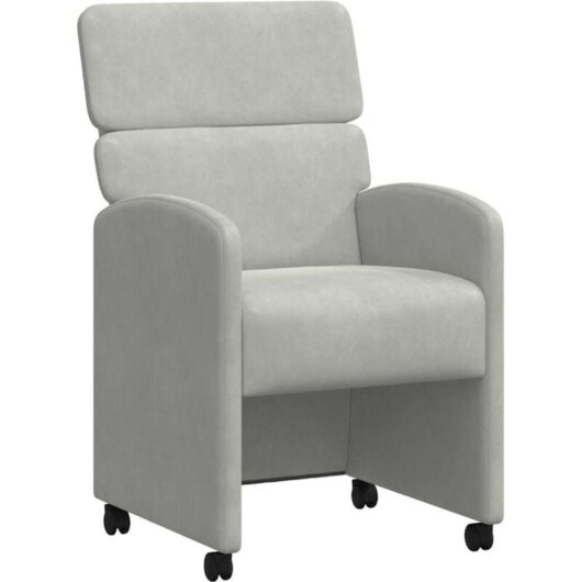 Dining Chairs with Wheels 2 pcs Light grey 58 x 65 x 98 cm vidaXL