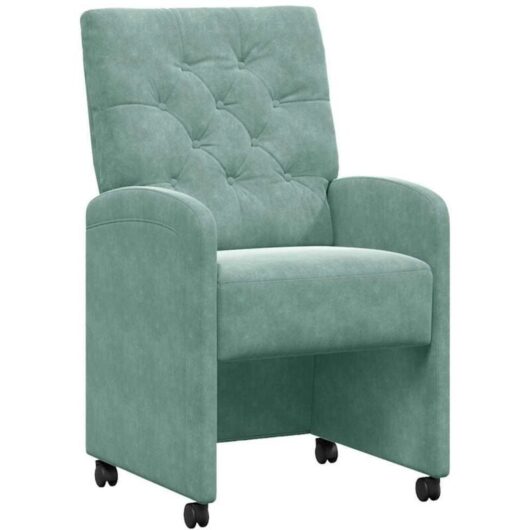Dining Chairs with Wheels 2 pcs Sea green 58 x 67 x 97 cm vidaXL