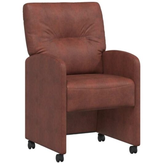 Dining Chairs with Wheels 2 pcs Shiny brown 57 x 67 x 95 cm vidaXL