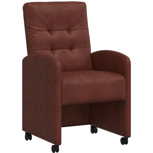 Dining Chairs with Wheels 2 pcs Shiny brown 57 x 67 x 98 cm vidaXL
