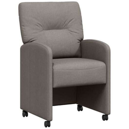 Dining Chairs with Wheels 2 pcs Taupe 57 x 67 x 95 cm Fabric vidaXL