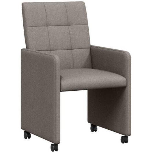 Dining Chairs with Wheels 2 pcs Taupe 58 x 65 x 94 cm Fabric vidaXL