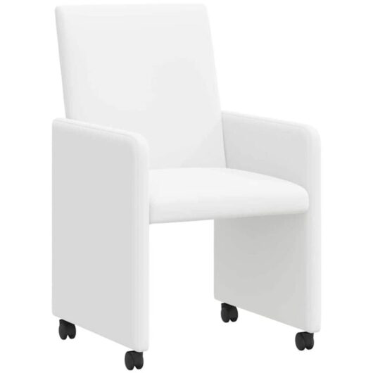 Dining Chairs with Wheels 2 pcs White 57 x 66 x 94 cm vidaXL