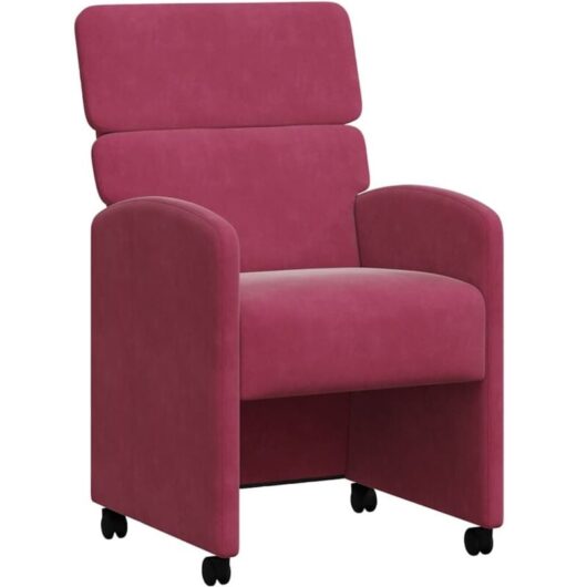 Dining Chairs with Wheels 2 pcs Wine red 58 x 65 x 98 cm Velvet vidaXL