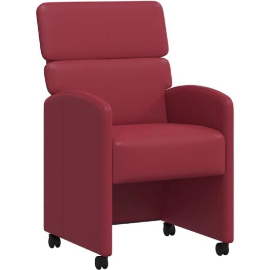Dining Chairs with Wheels 2 pcs Wine red 58 x 65 x 98 cm vidaXL