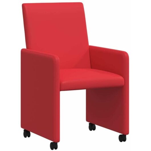 Dining Chairs with Wheels with Wheels 2 pcs Red 57 x 66 x 94 cm vidaXL