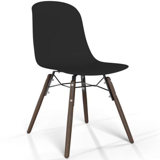Dining chair with dark wood legs - Modern style and functionality - Broly Black