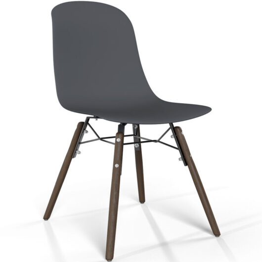 Dining chair with dark wood legs - Modern style and functionality - Broly Grey