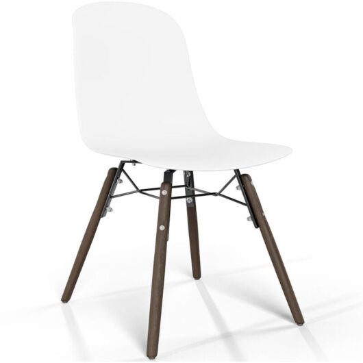 Dining chair with dark wood legs - Modern style and functionality - Broly White