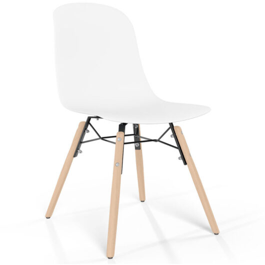 Dining chair with natural wood legs - Modern style and functionality - Broly White