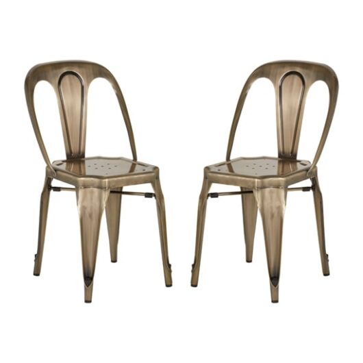 Dschubba Brass Metal Dining Chairs In A Pair