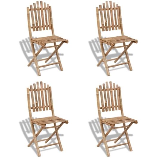 Foldable Outdoor Chairs Bamboo 4 pcs vidaXL