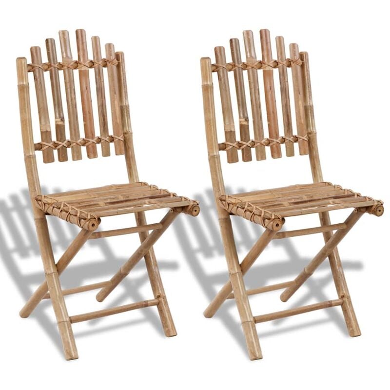 Folding Garden Chairs 2 pcs Bamboo vidaXL