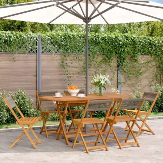 Folding Garden Chairs 6 pcs Grey Solid Wood Acacia vidaXL