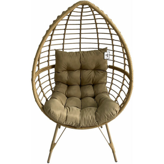 Furniture One - pe Rattan Egg Teardrop Cuddle Chair - Nature - Natural