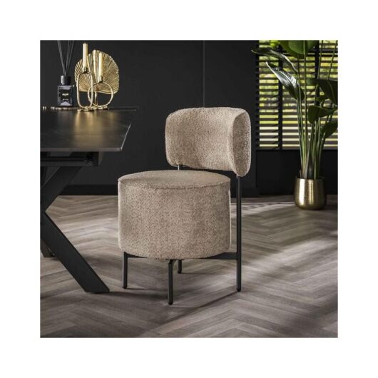 Furnwise - Industrial swivel Dining chair Vibe Boucle Beige