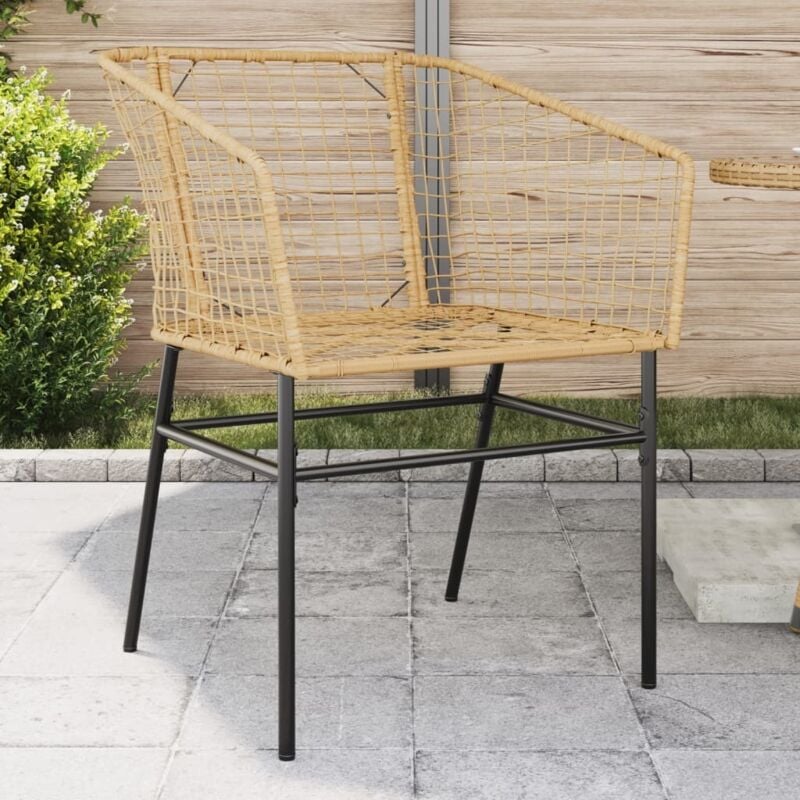Garden Chairs 2 pcs Brown Poly Rattan Vidaxl