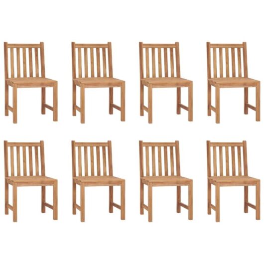 Garden Chairs 8 pcs Solid Teak Wood vidaXL