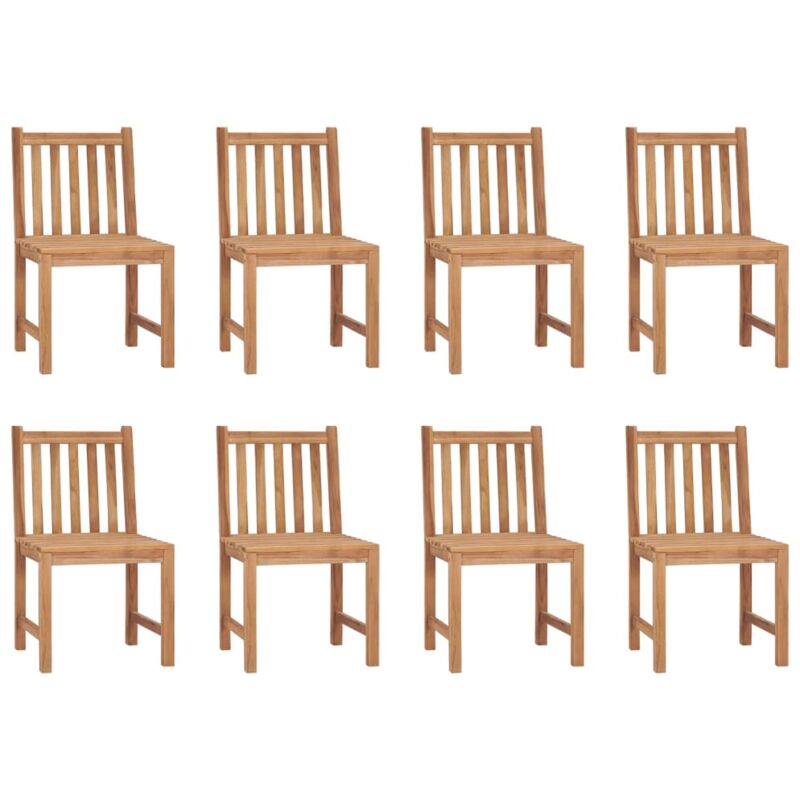 Garden Chairs 8 pcs Solid Teak Wood vidaXL