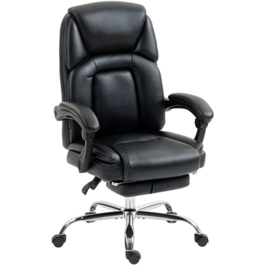 HOMCOM Office Chair, Computer Desk Chair with Spring Cushion, Black