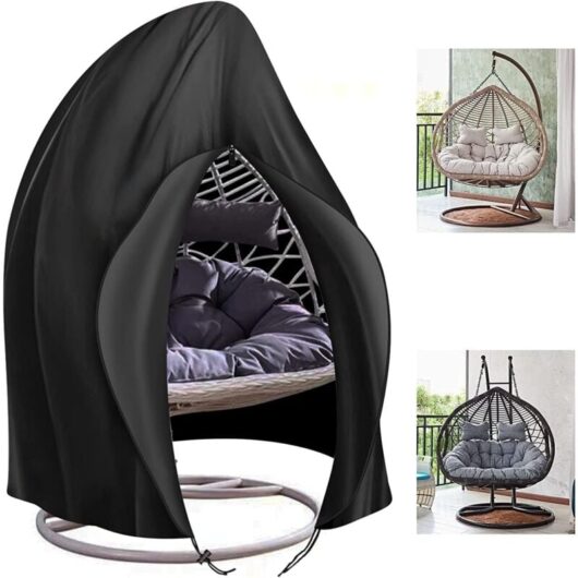 Hanging Chair Cover, Garden Chair Cover, Egg Shape, Waterproof, Robust, 210D Oxford Fabric, Black, 230 x 200cm