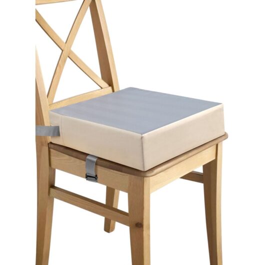 Holdfiturn Toddler Booster Seat with Straps Baby Kid Infant Demountable Adjustable Washable Portable Dining Chair Pad Chair Increasing Cushion Grey