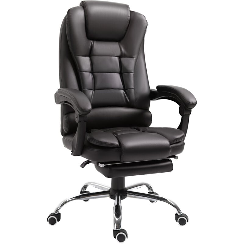 Homcom - pu Leather Executive Office Chair with Retractable Footrest Brown