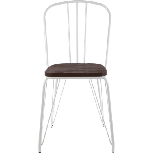 Interiors by Premier White Metal and Elm Wood Arm Chair, Accent Dining Arm Chair, Wooden Living Room Chair for Home, Lounge
