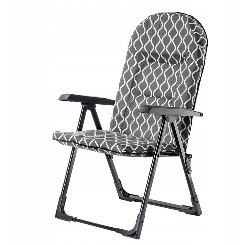 KADAX Garden Armchair with Adjustable Backrest, Relaxing Chair Grey Wool